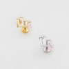 CHERRY HEART DANGLE AND HEART DANGLE THREADLESS (PUSH IN) 316L SURGICAL STEEL LABRET SET